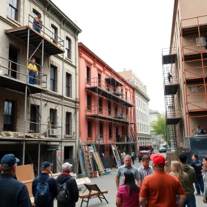 Construction site in Detroit undergoing renovations