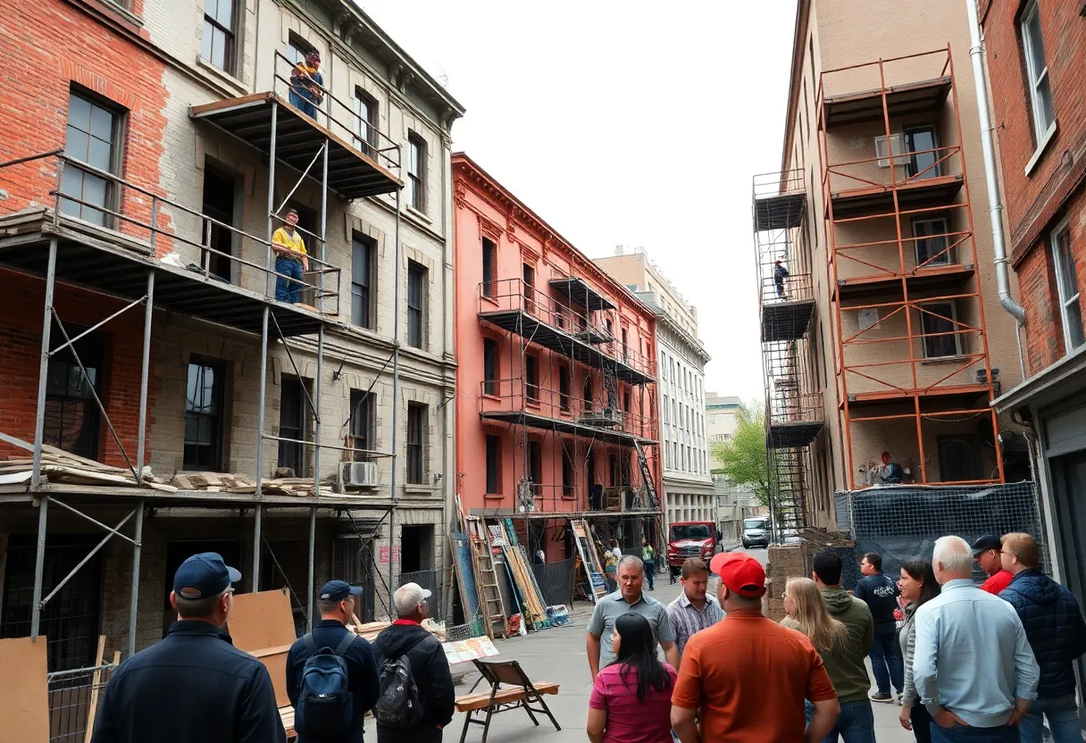 Construction site in Detroit undergoing renovations