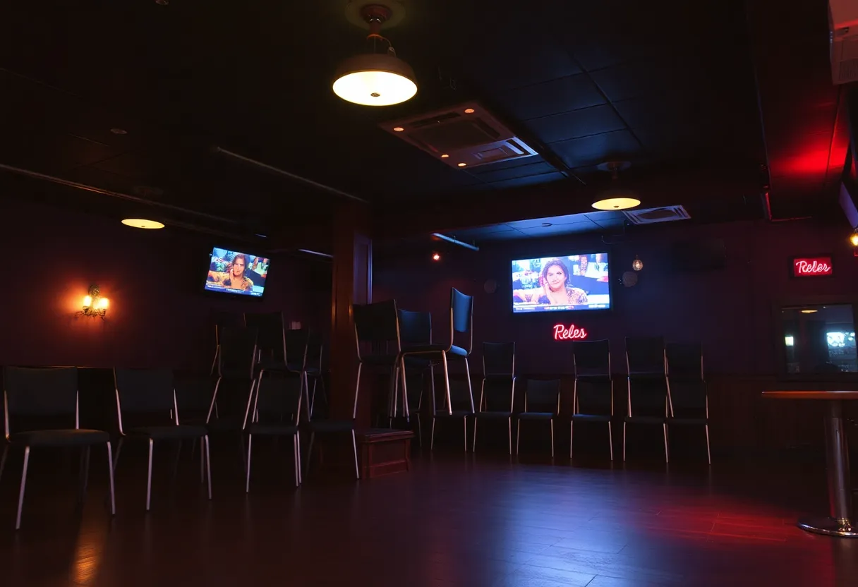 An empty and closed nightclub, Duo Restaurant and Lounge