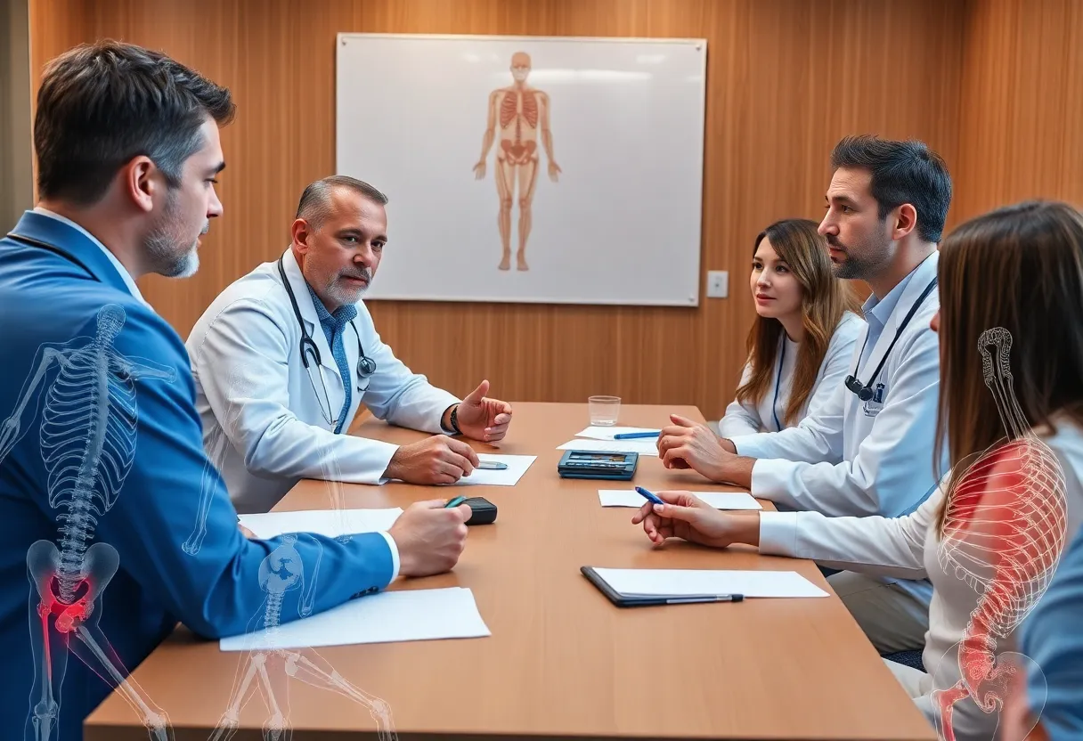 Healthcare professionals collaborating on musculoskeletal care solutions