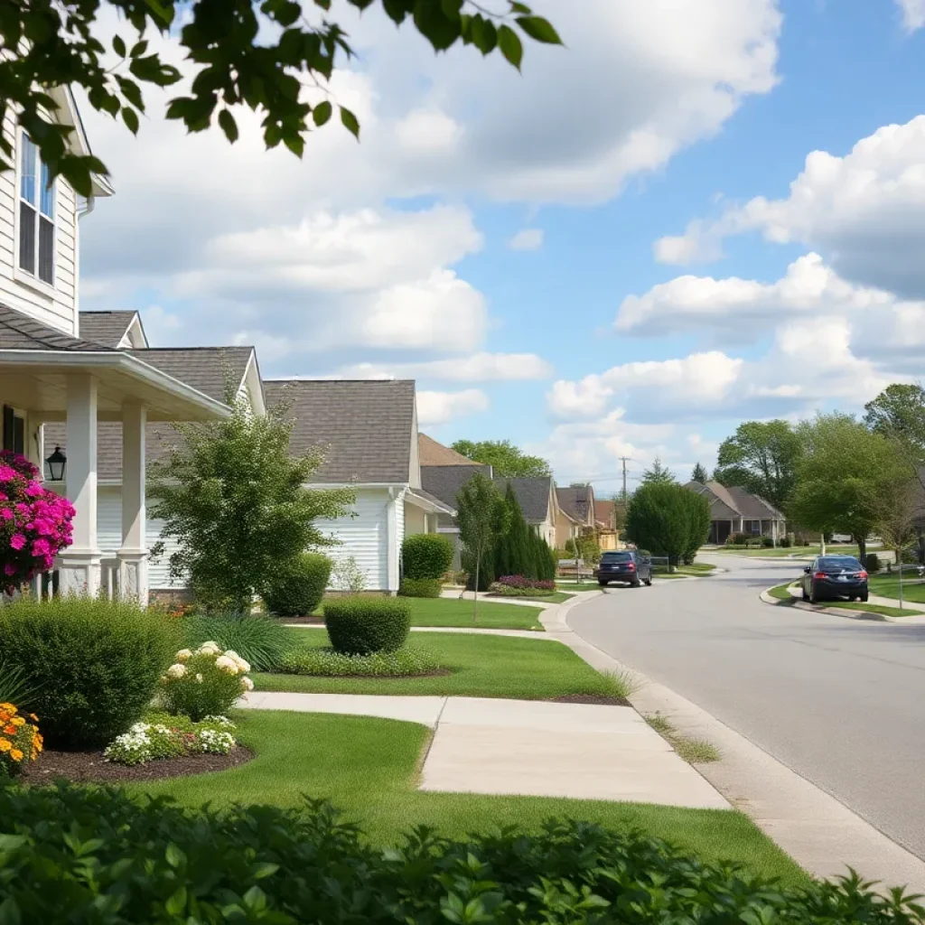 Serene suburban neighborhood in Highland Township, Michigan.