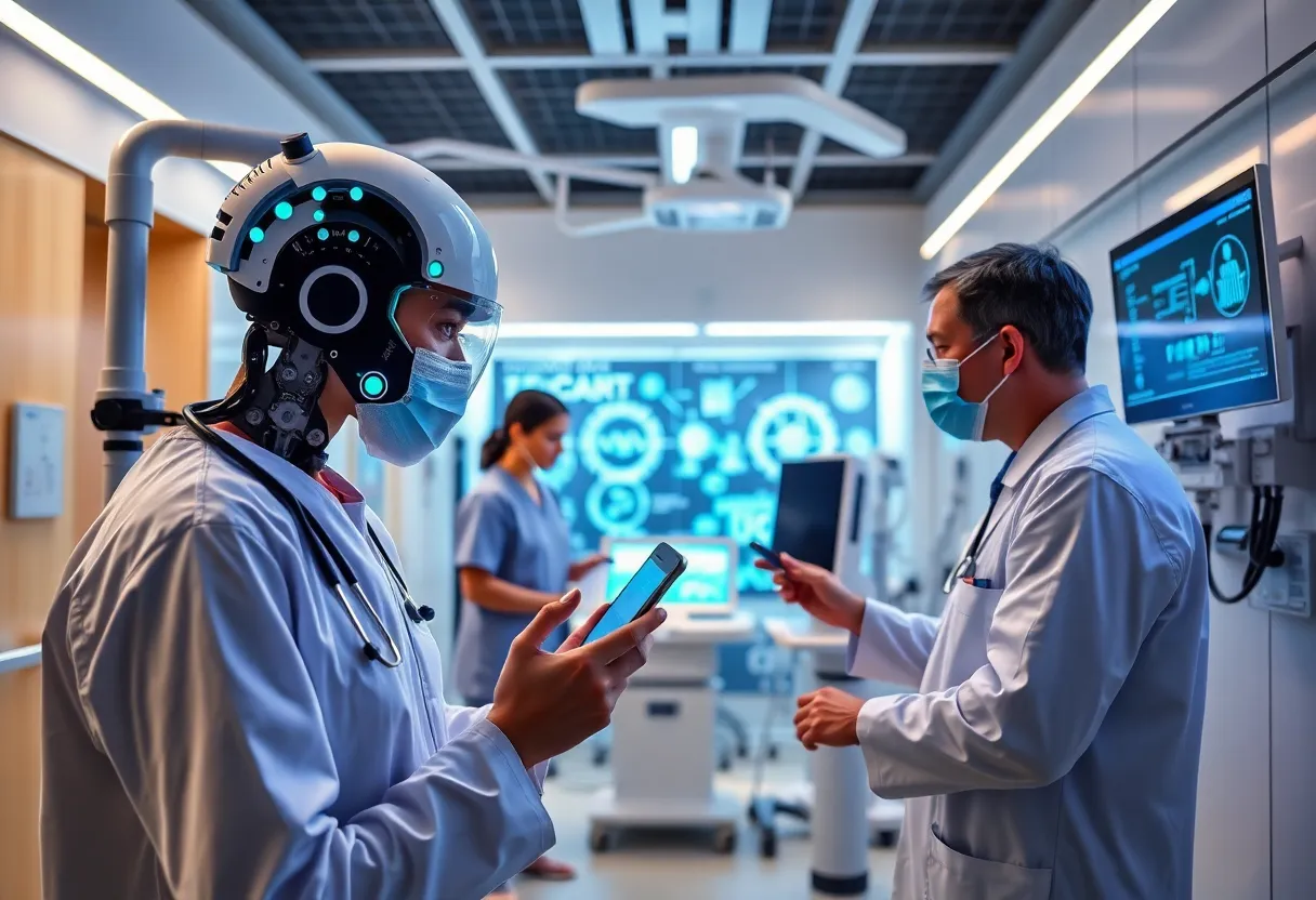 Futuristic healthcare facility showcasing advanced technology in patient care.