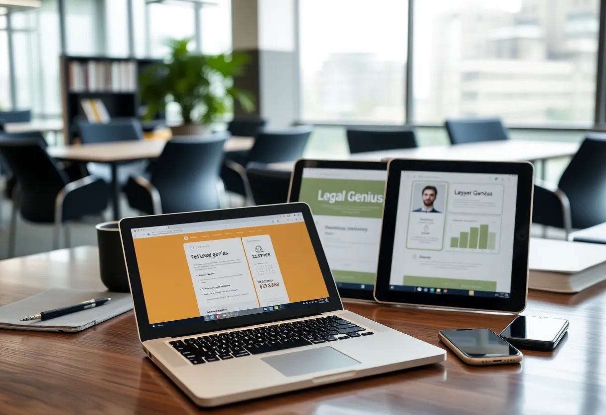 Lawyer managing cases using Legal Genius app