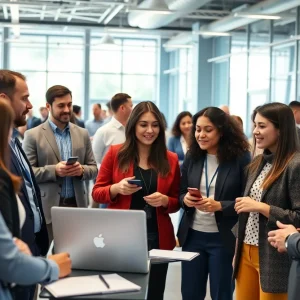 Professionals engaging on LinkedIn, illustrating networking and collaboration.