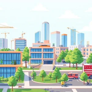 Rendering of proposed community renovations in Livonia