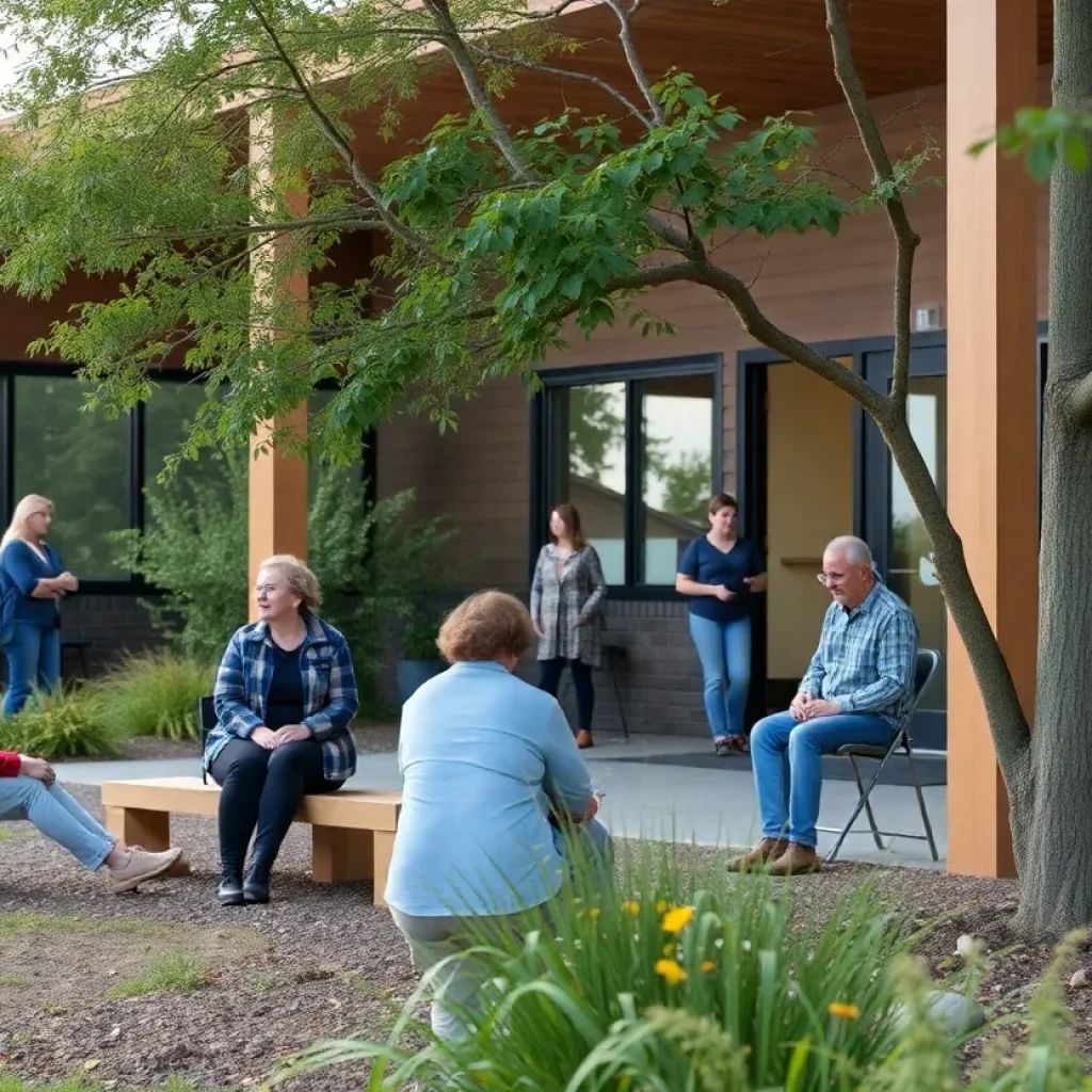 Community mental health providers assisting clients in a supportive environment.