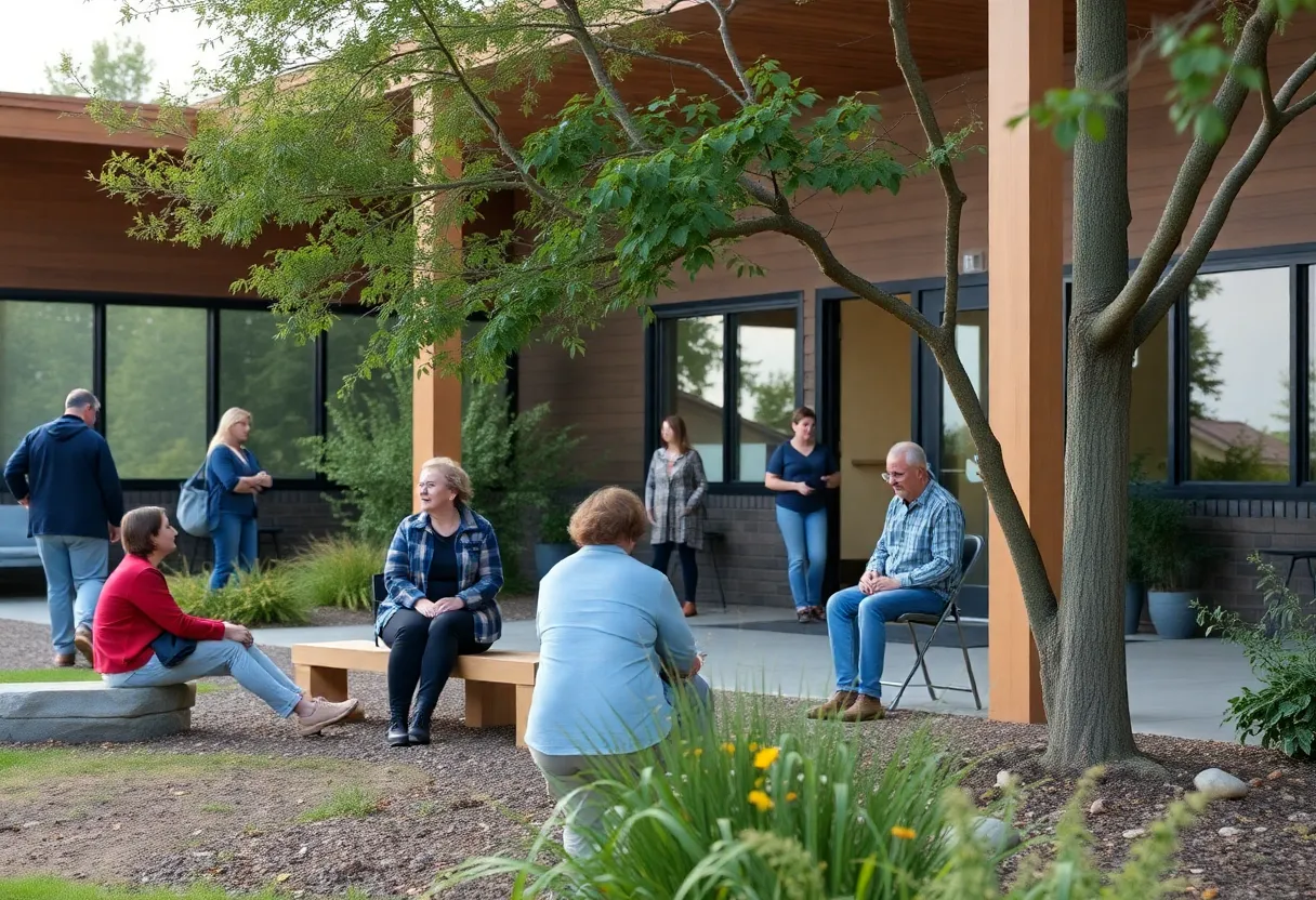 Community mental health providers assisting clients in a supportive environment.