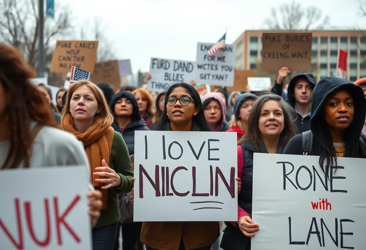 Protesters gathered in Michigan for Hands Off! Day of Action