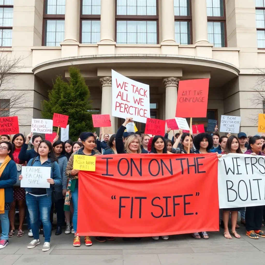 Students protesting at Michigan State University advocating for divestment.