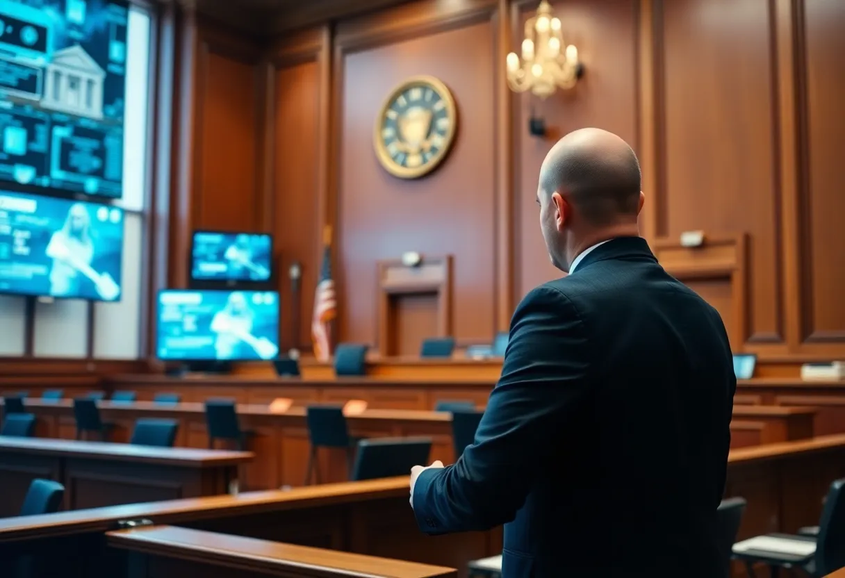 Courtroom discussion on electronic court systems