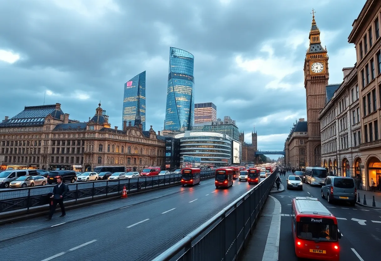 Vibrant London cityscape representing digital marketing advancements