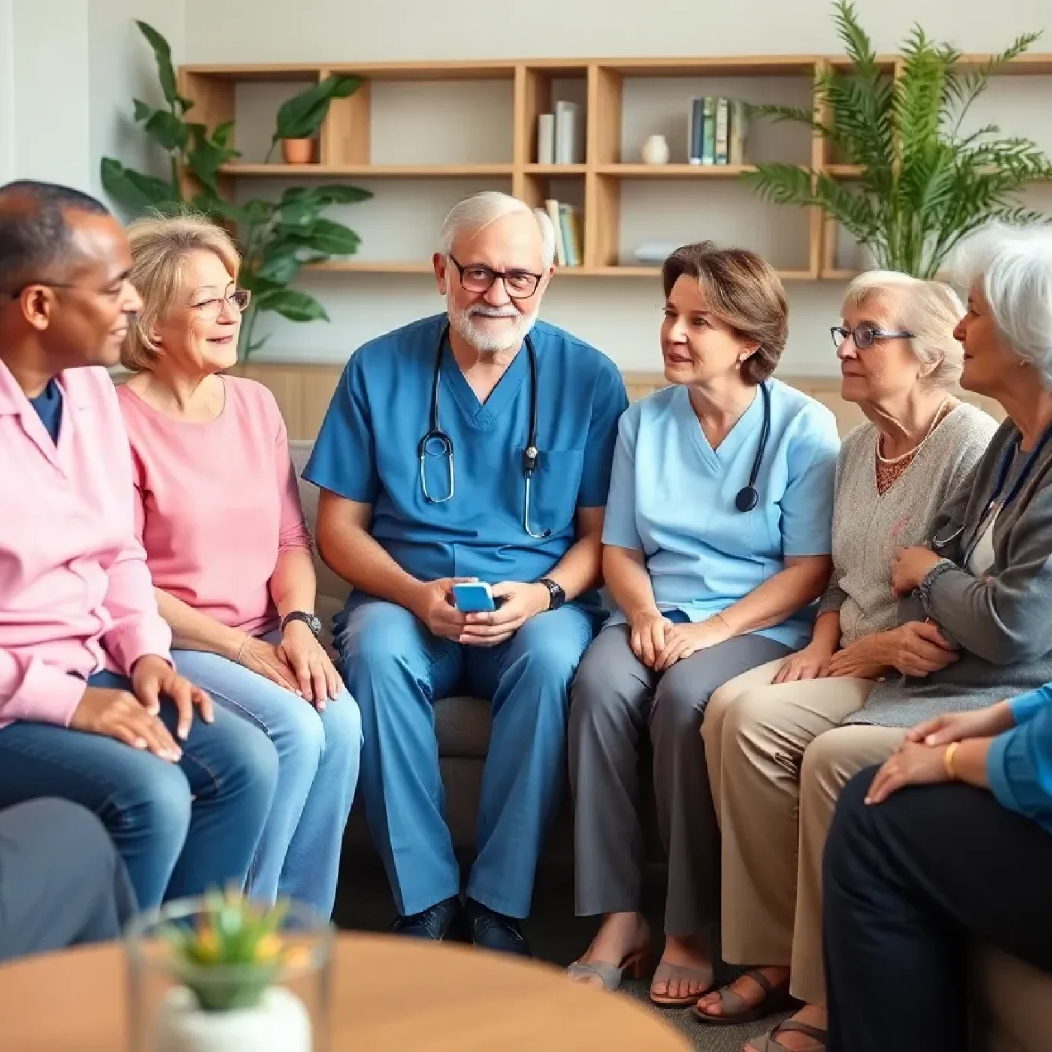 Illustration of diverse patients collaborating in a clinical trial.