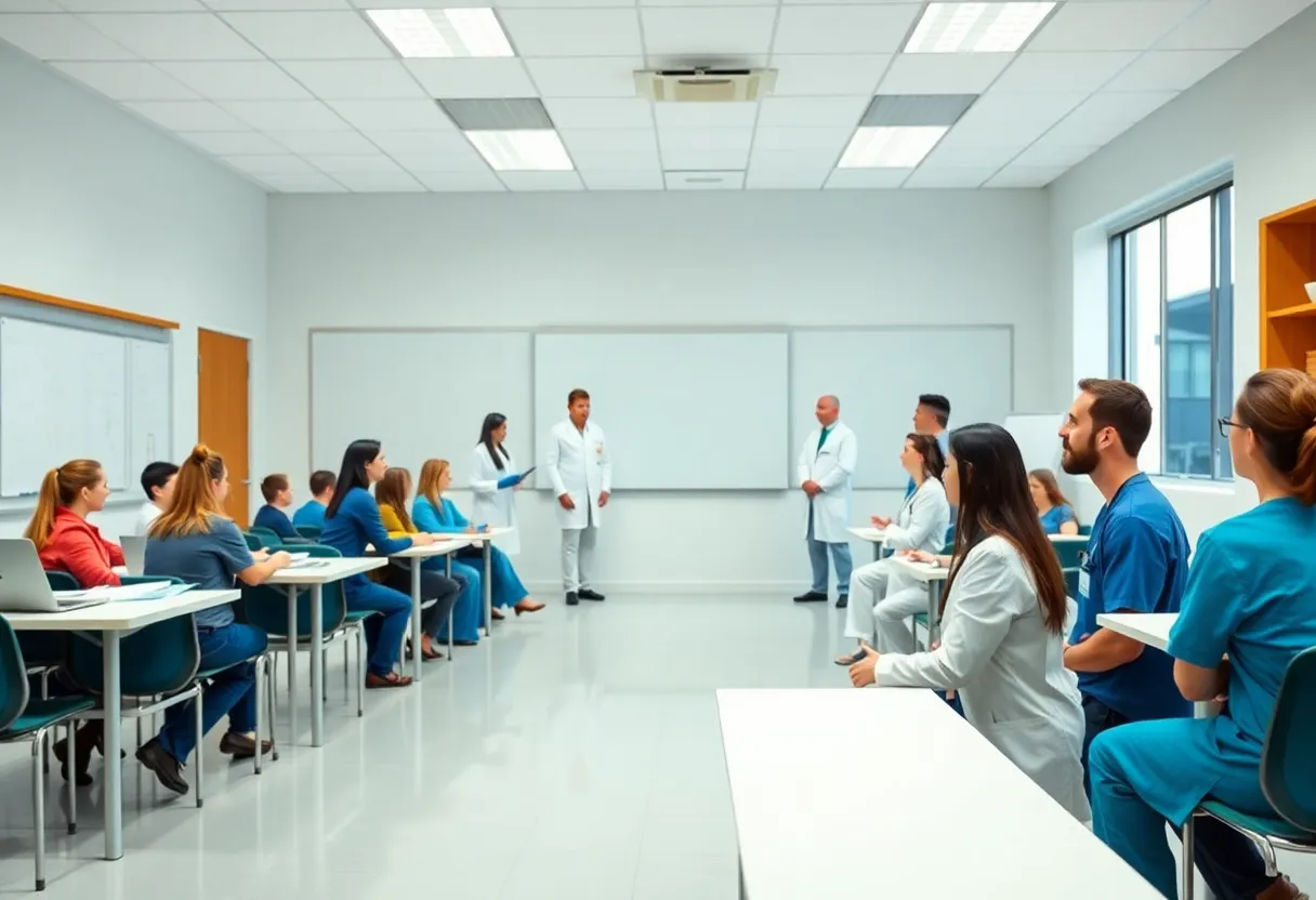 Healthcare professionals in a learning environment at Patient Experience University