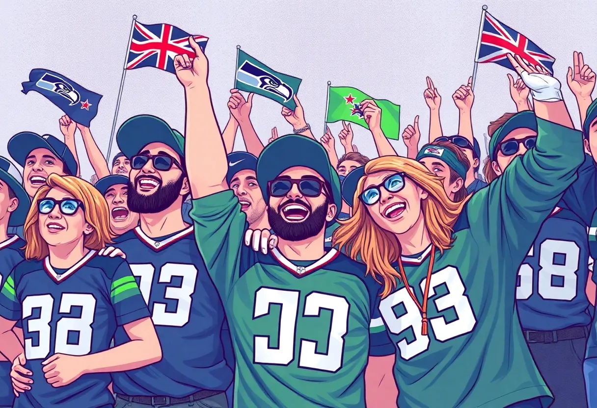 Seattle Seahawks fans in Australia and New Zealand celebrating American football