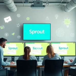 Team using Sprout Social for social media management