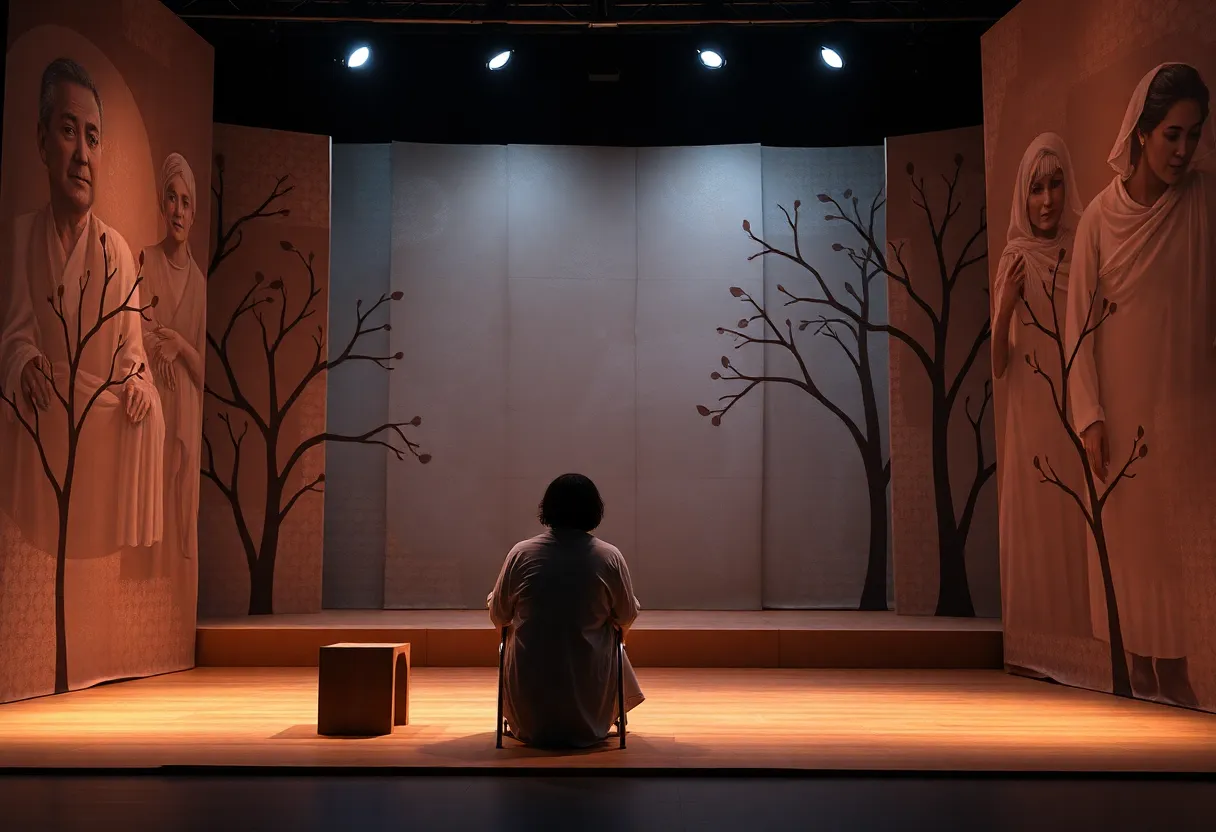 Scene from the theater production 'Supervision' showcasing the theme of caregiving.