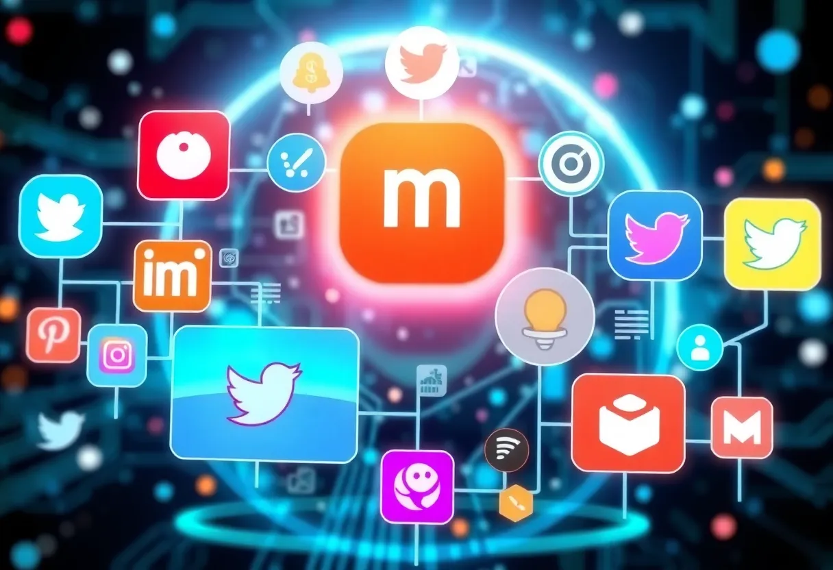 An illustration showcasing popular social media management tools for 2025.