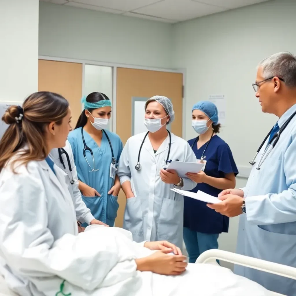 Healthcare professionals discussing the Two-Midnight Rule changes in a hospital setting