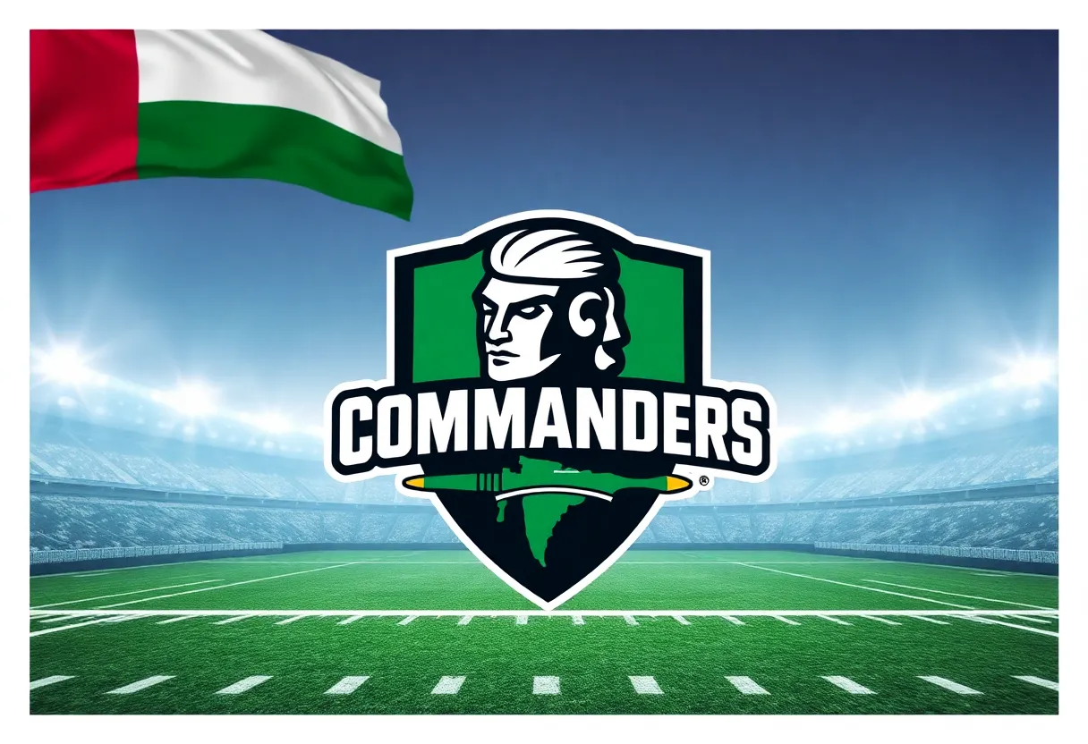 Washington Commanders logo with UAE cultural symbols