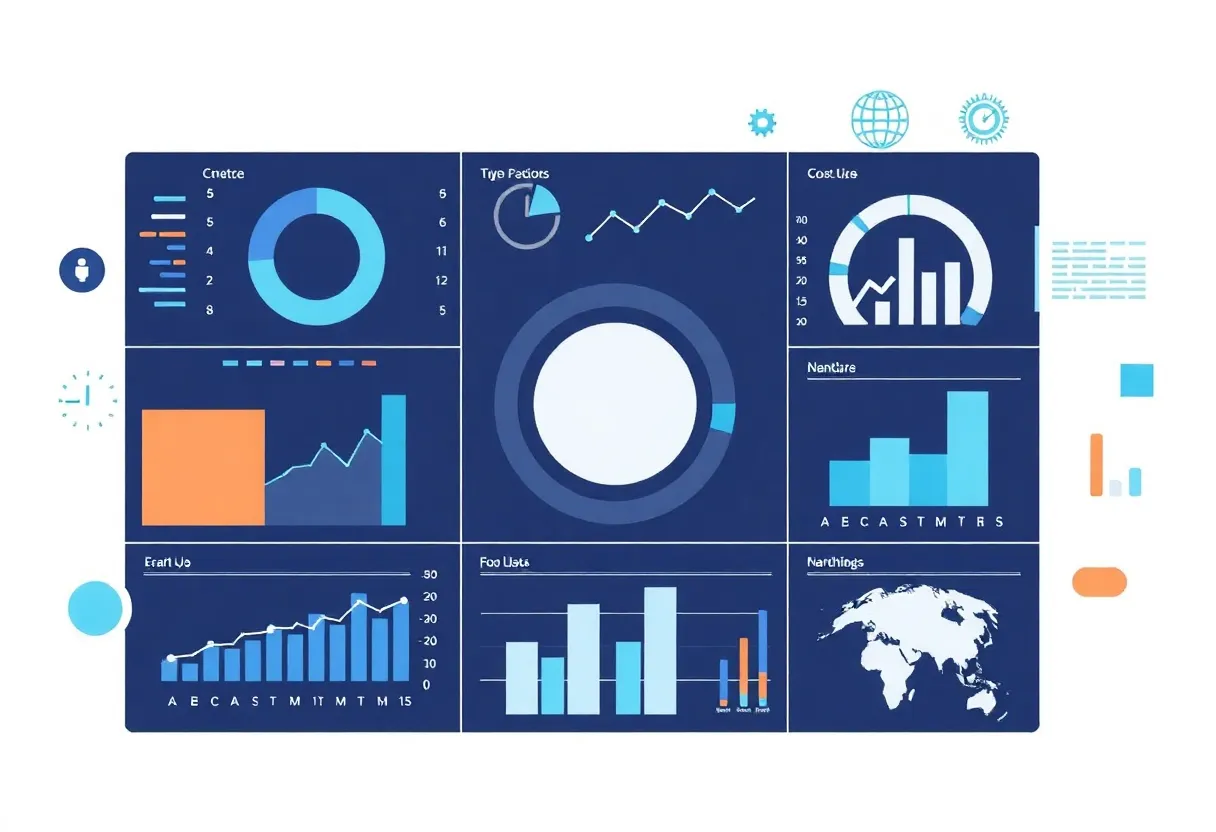 Data visualization with graphs and digital marketing elements