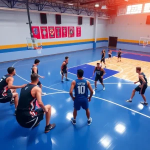 A basketball court symbolizing teamwork and strategy in sports.