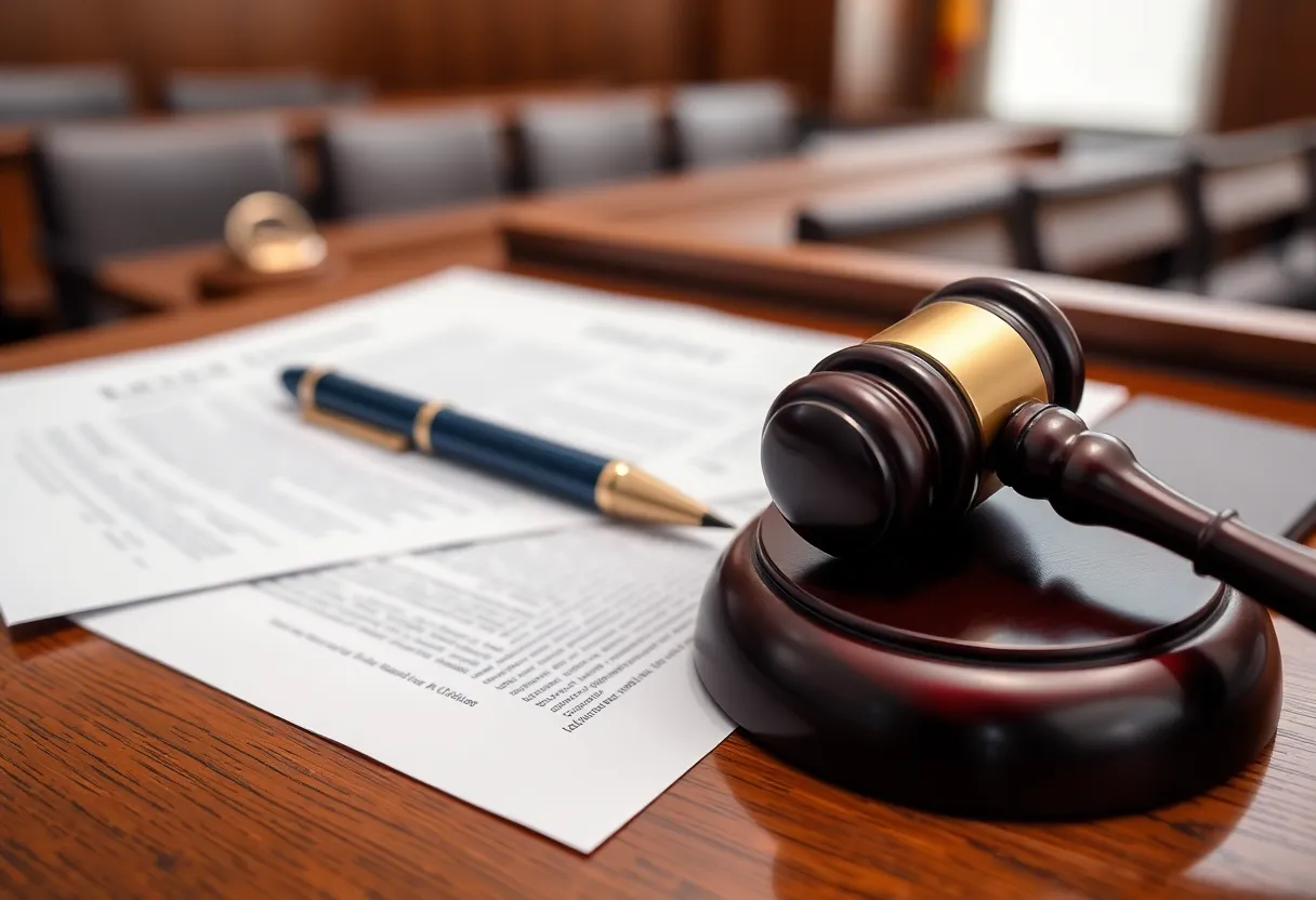 Courtroom scene reflecting justice and political accountability