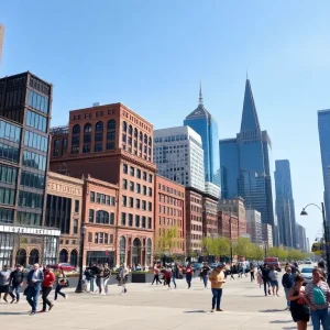 Cityscape of Detroit reflecting population growth