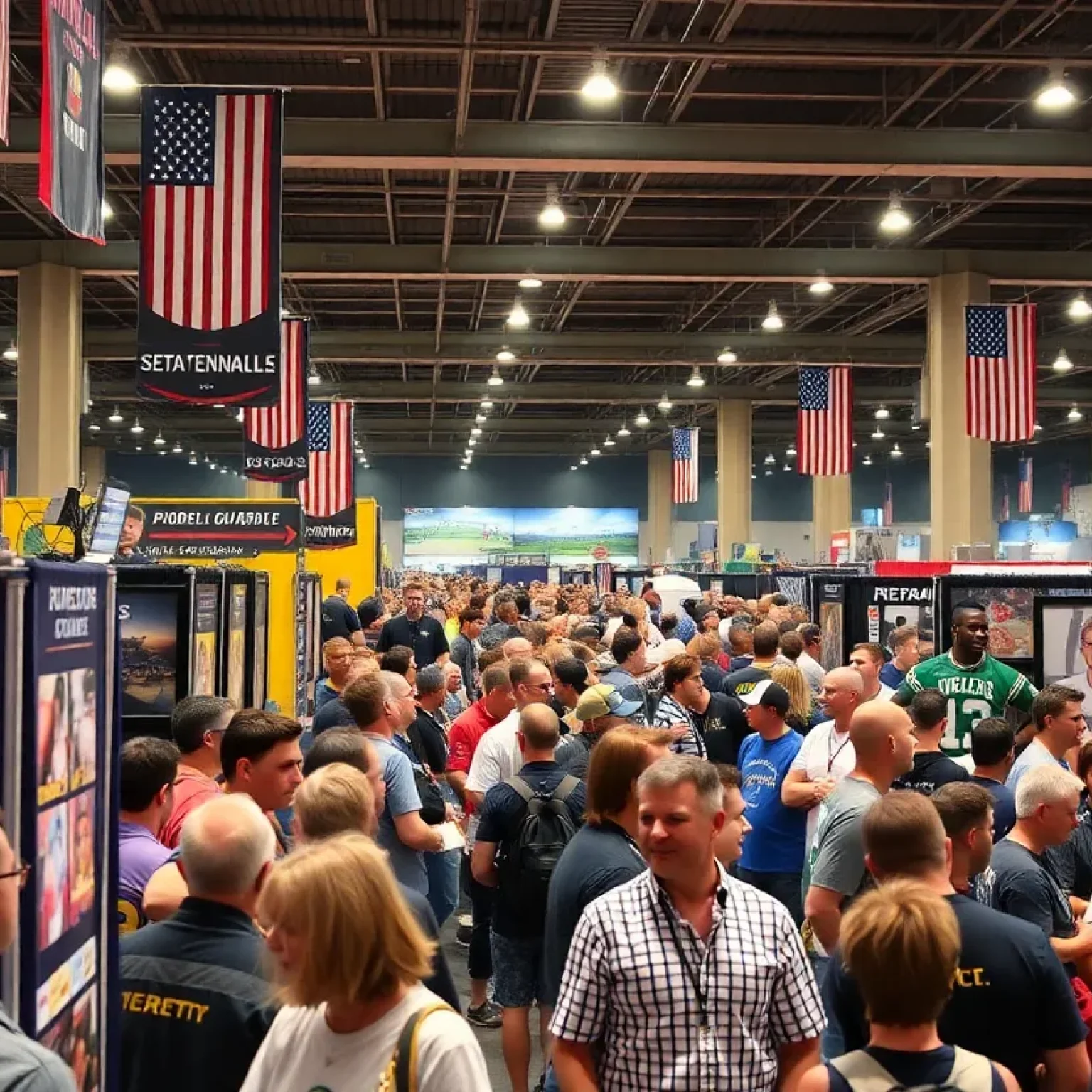 Crowd at the Detroit Sports Spectacular with athletes and memorabilia