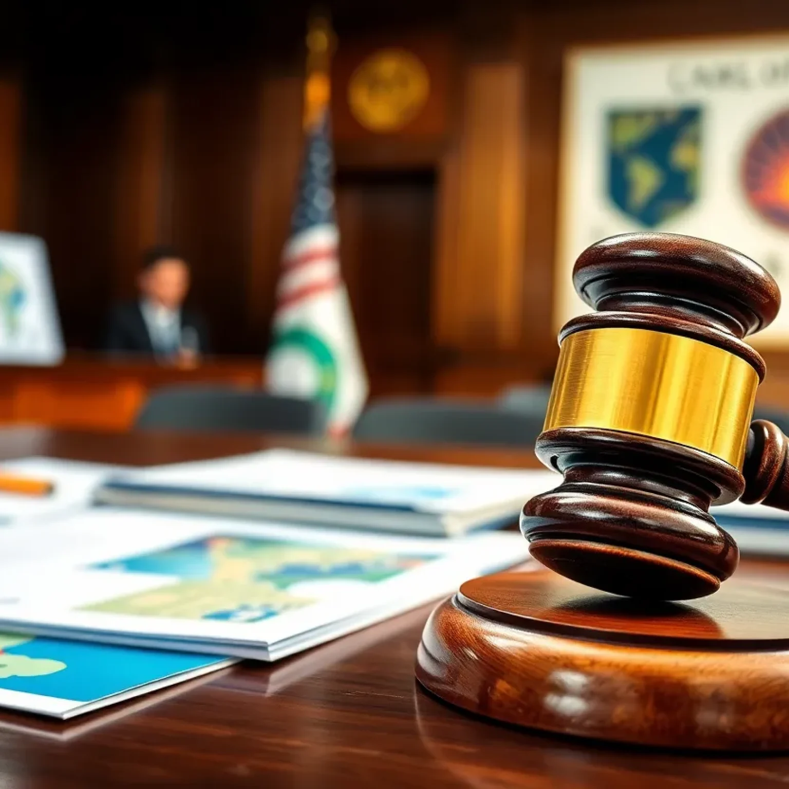 Courtroom representation of DOJ lawsuits against states