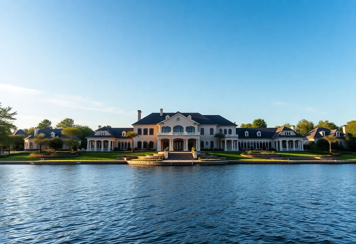 Luxurious lakeside estate with stunning architecture and views