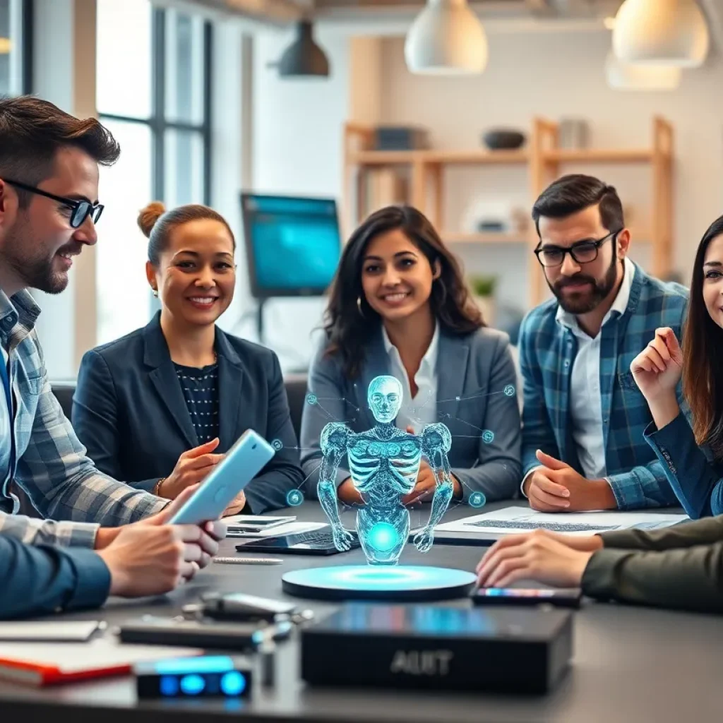 Group discussion on AI innovation