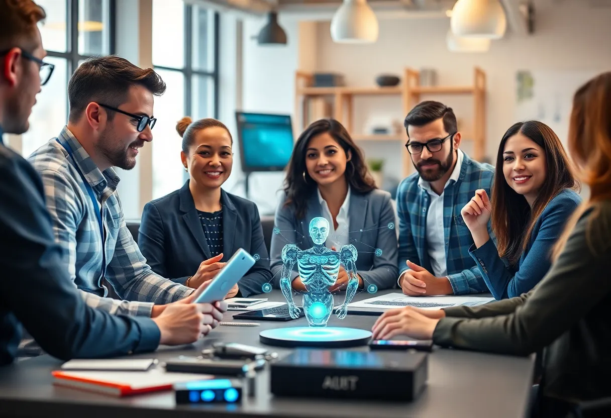 Group discussion on AI innovation