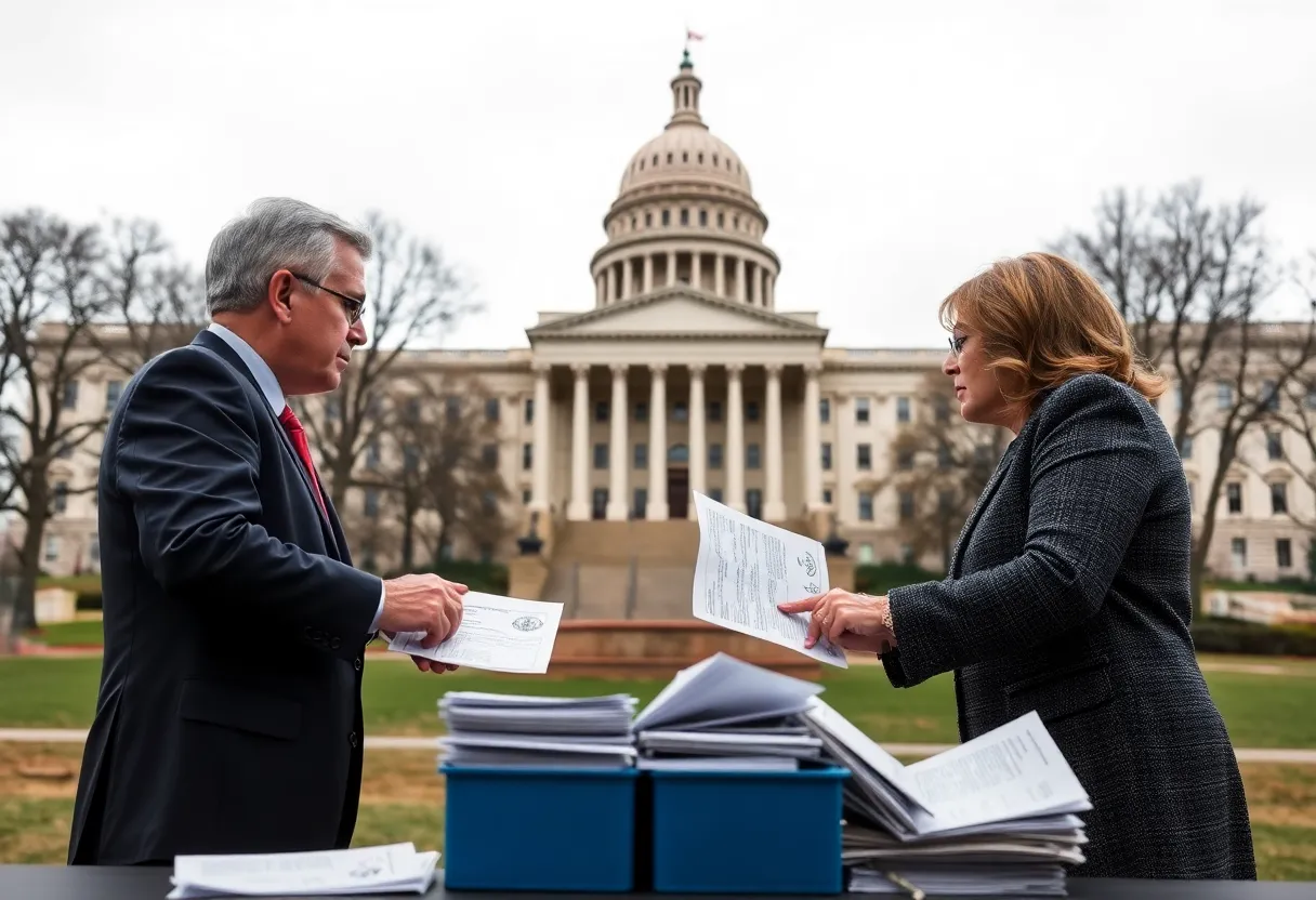 Symbolic image of political debate in Michigan