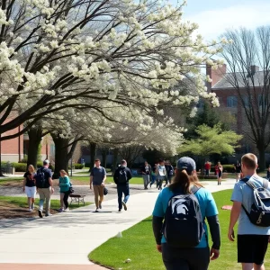 Students engaged in athletic activities on the Michigan State University campus