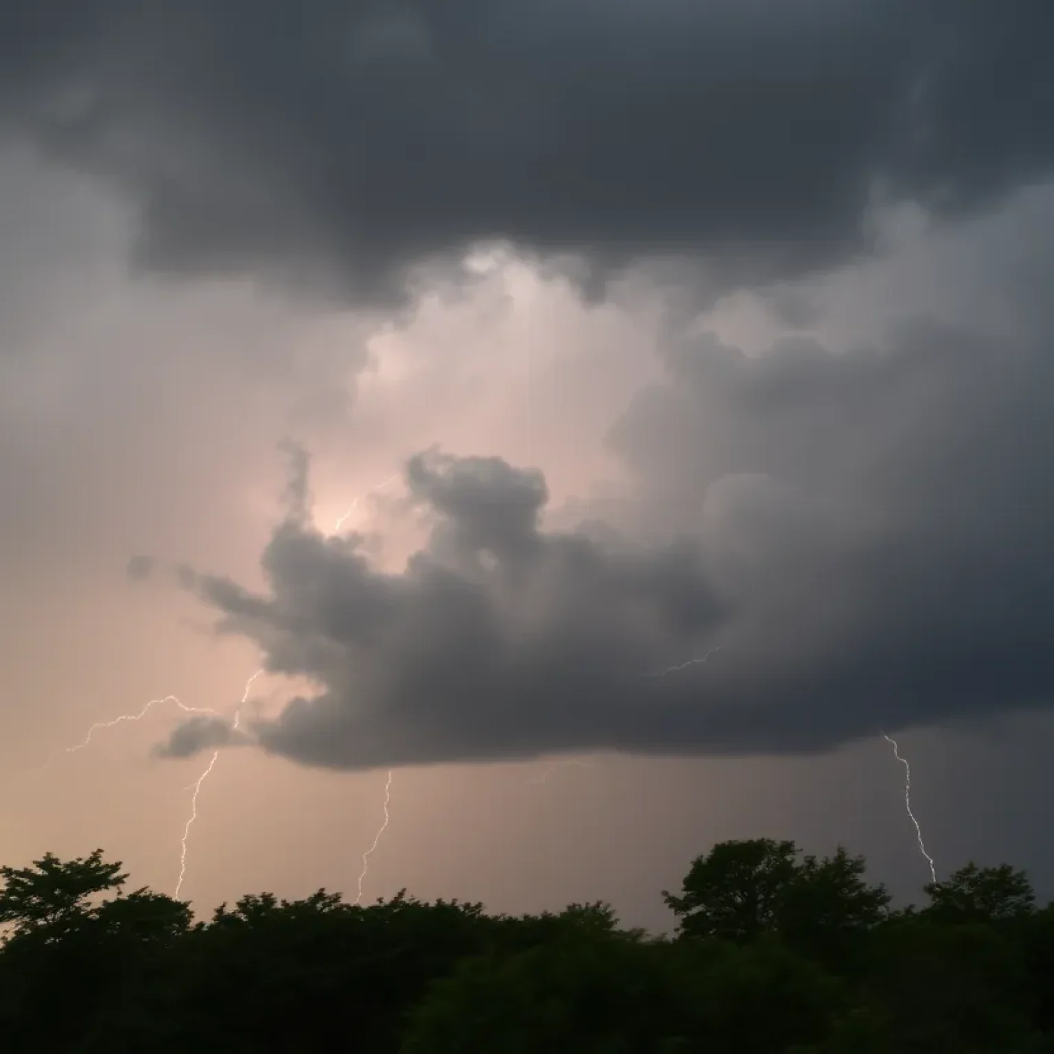 Storm clouds over Michigan with dark skies and winds