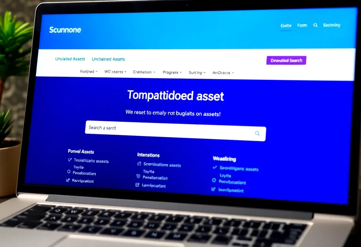 Screenshot of the Michigan Unclaimed Property Program website interface