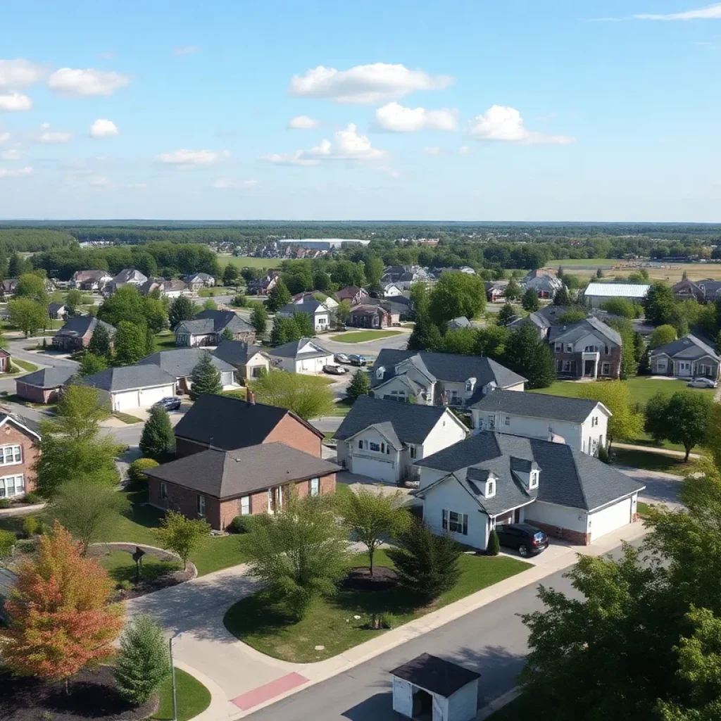 A picturesque suburban neighborhood in Midland, Michigan