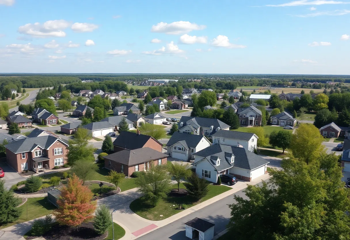 A picturesque suburban neighborhood in Midland, Michigan