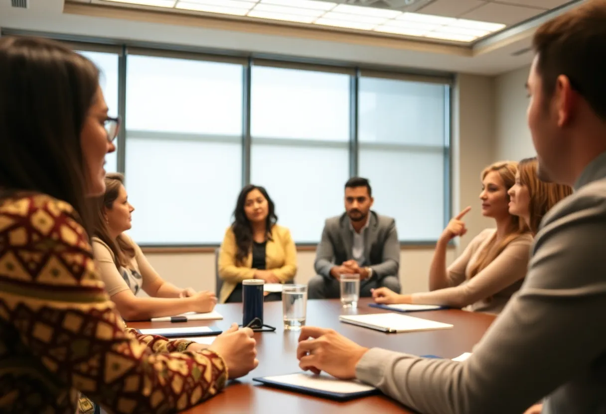 Advisory board meeting discussing sexual violence policies at Michigan State University