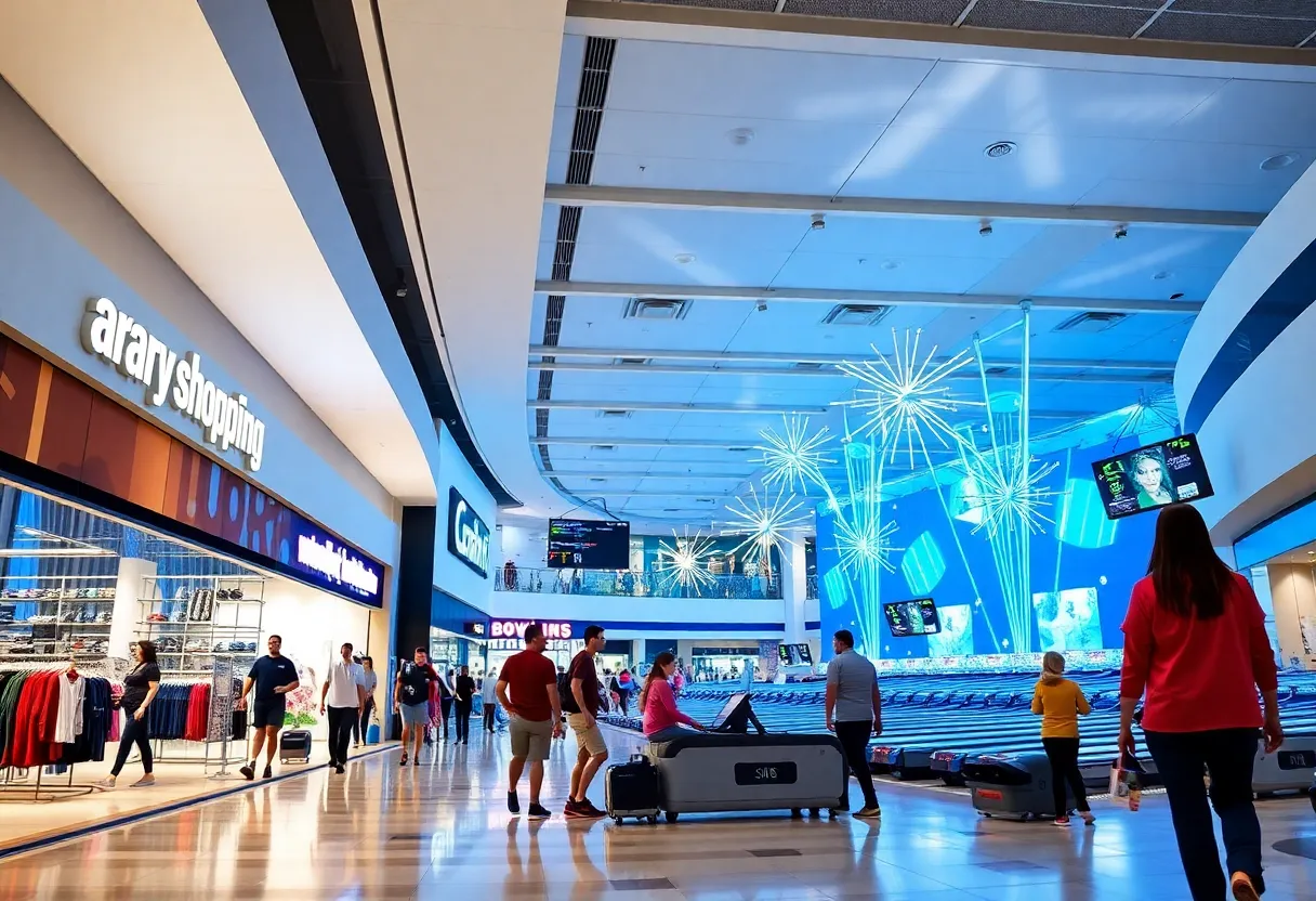 Interior of Twelve Oaks Mall featuring new retail stores and entertainment options.