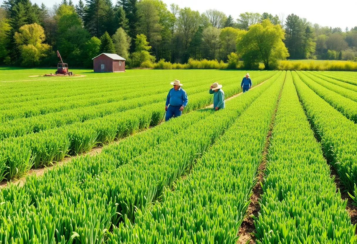 Asparagus fields in Northern Michigan preparations for harvest