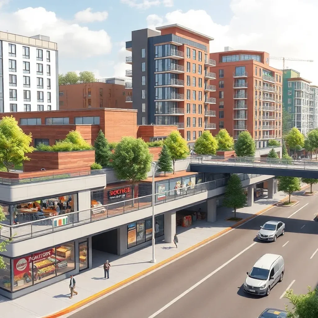 Concept art of the Novi City West mixed-use development
