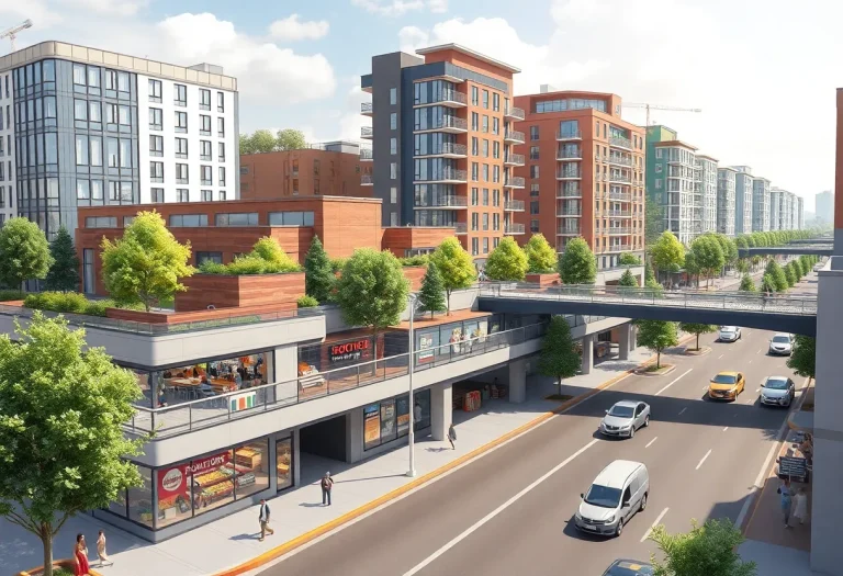Concept art of the Novi City West mixed-use development