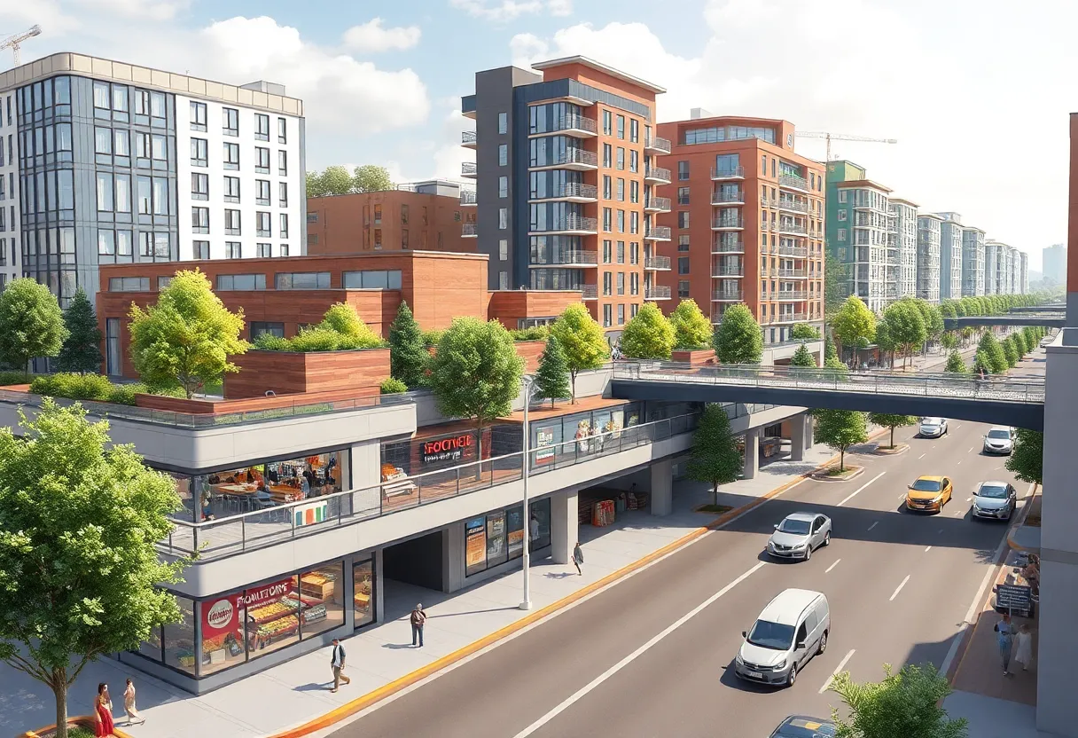 Concept art of the Novi City West mixed-use development