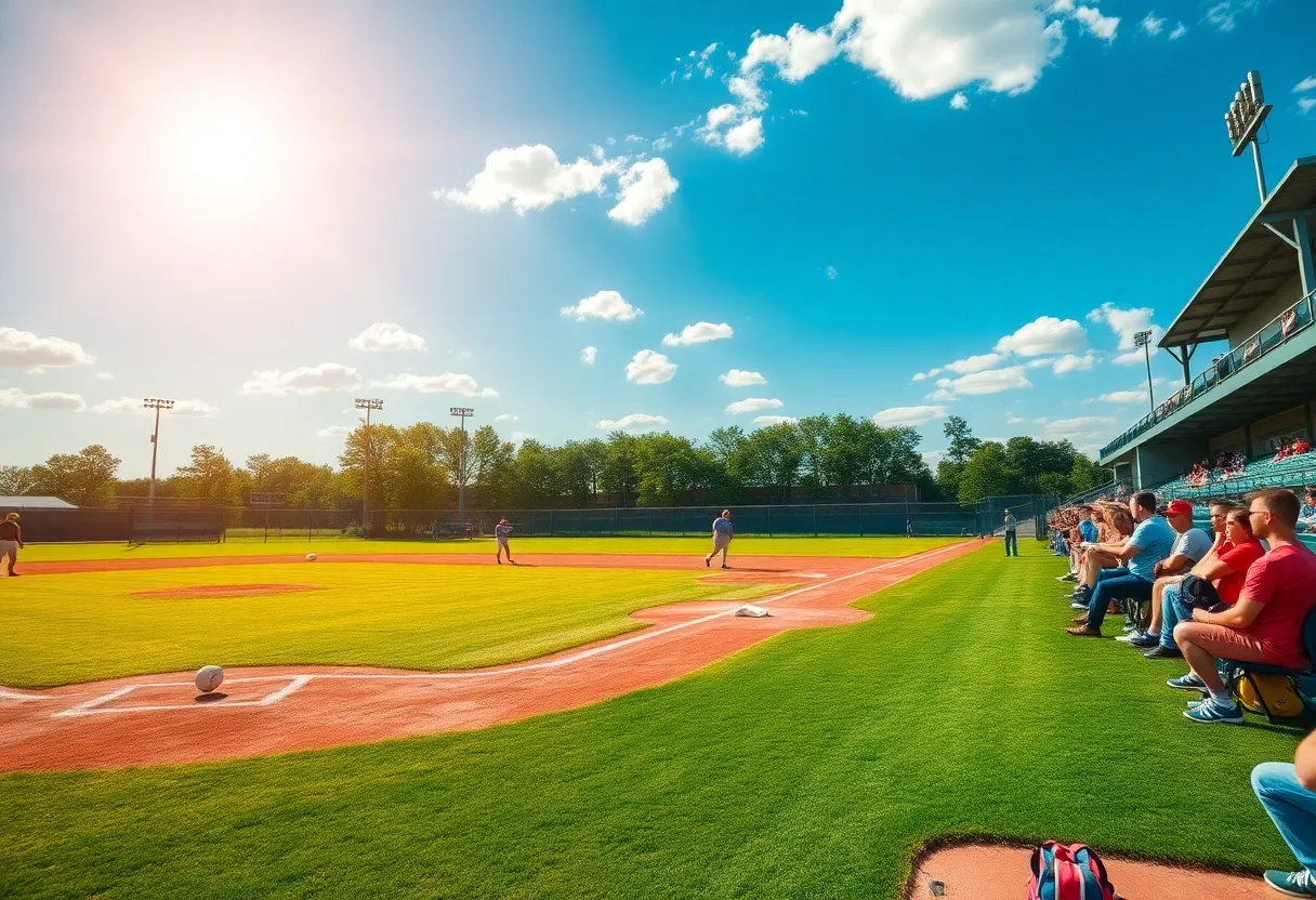 Pioneer High School baseball players practicing on the field.