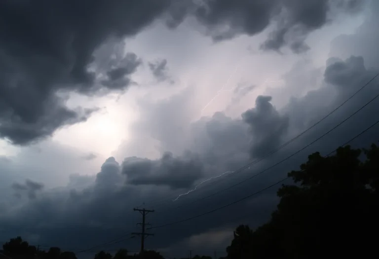 Dramatic thunderstorms impacting Michigan with lightning