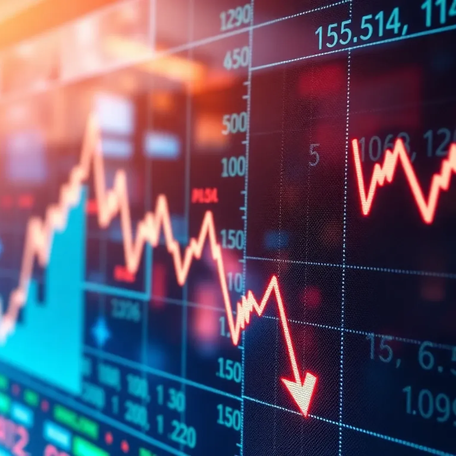 Illustration of stock market decline following a credit rating downgrade
