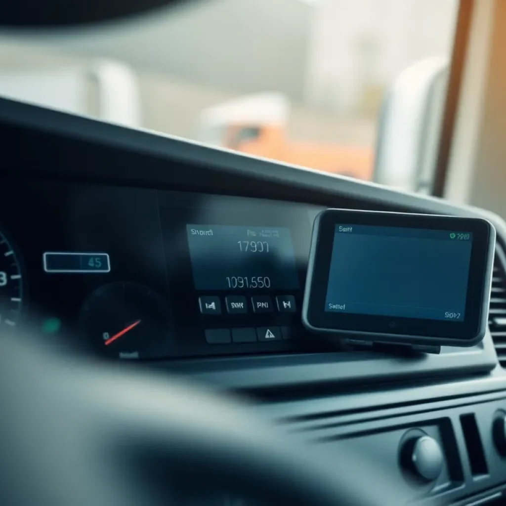 SE5000 Smart 2 Tachograph installed on a commercial vehicle's dashboard