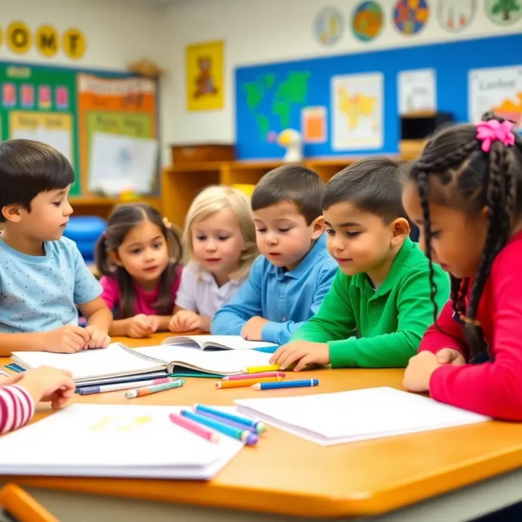 Students engaged in learning at a top ranked elementary school.