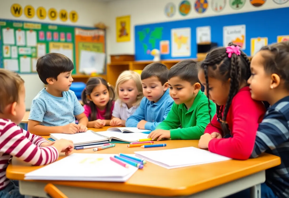 Students engaged in learning at a top ranked elementary school.